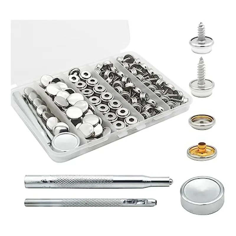 ABPP Canvas Snap Kit, 40 Sets Marine Grade Boat Cover Snap Snap Fasteners Stainless Steel Snap Kit for Boat Cover Furniture