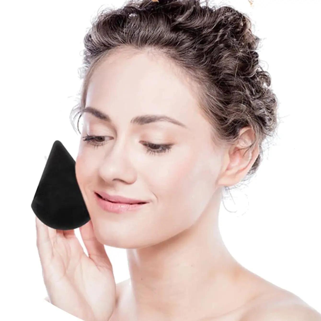 5Pcs Black Triangle Powder Puff For Loose Powder Liquid Cosmetic Soft Plush Powder Puff Makeup Foundation Puff Makeup Tool
