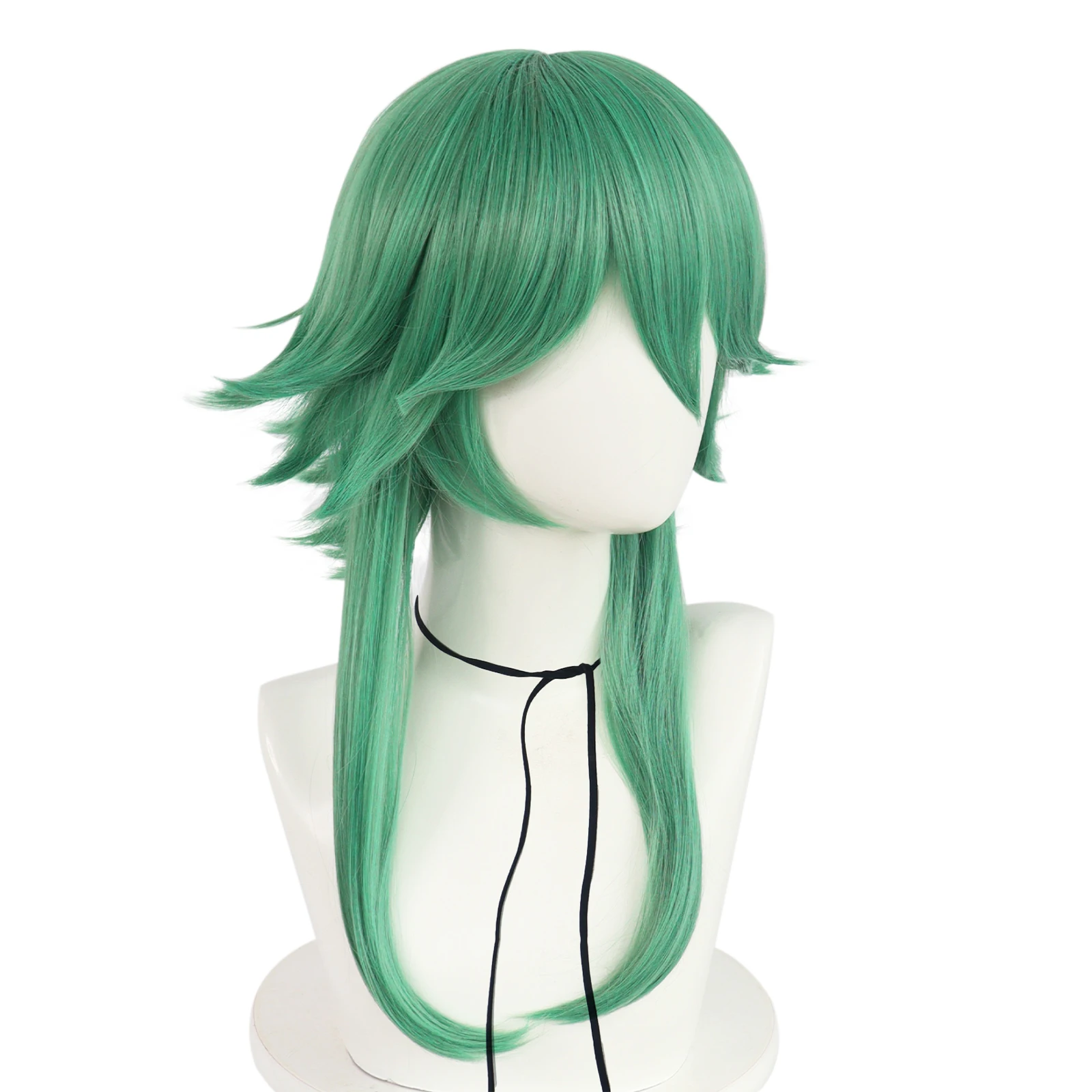 18Inch Synthetic Hair Medium Length Straight Green Ezreal Cosplay Wig Anime Halloween Carnival Comic Exhibition Cosplay Hair