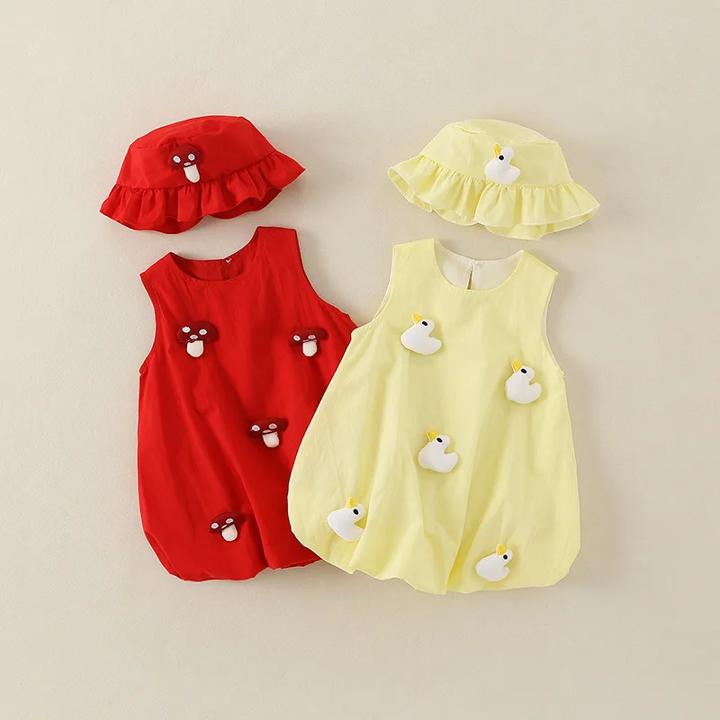 

Summer Thin A-level Pure Cotton Sleeveless Bag Fart Jacket, Baby Girl Baby Cute Vest Skirt, Newborn Dress