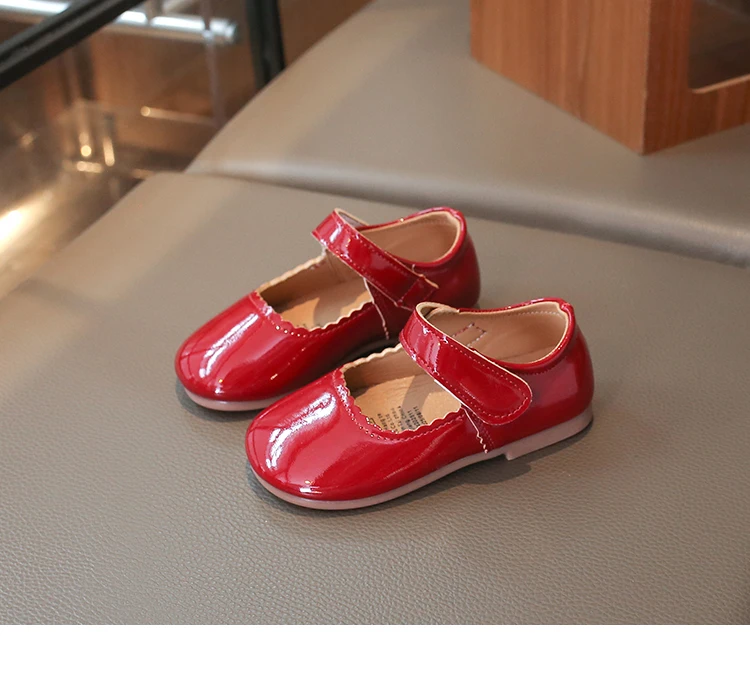 Girls Soft Bottom Multi-color Leather Spring Autumn New Baby Girl Bright Color Leather England Style Breathable Princess Shoes