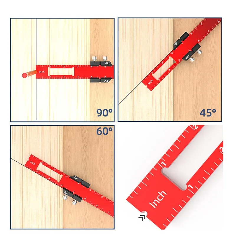 1PC Woodworking Line Ruler Parallel/Vertical Marking Measurement