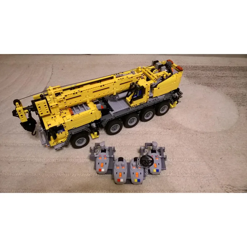 MOC-72302Yellow New Model Urban Construction RC Motorized Crane2597Parts Educational Boy Kids Birthday Building Blocks Toy Gifts