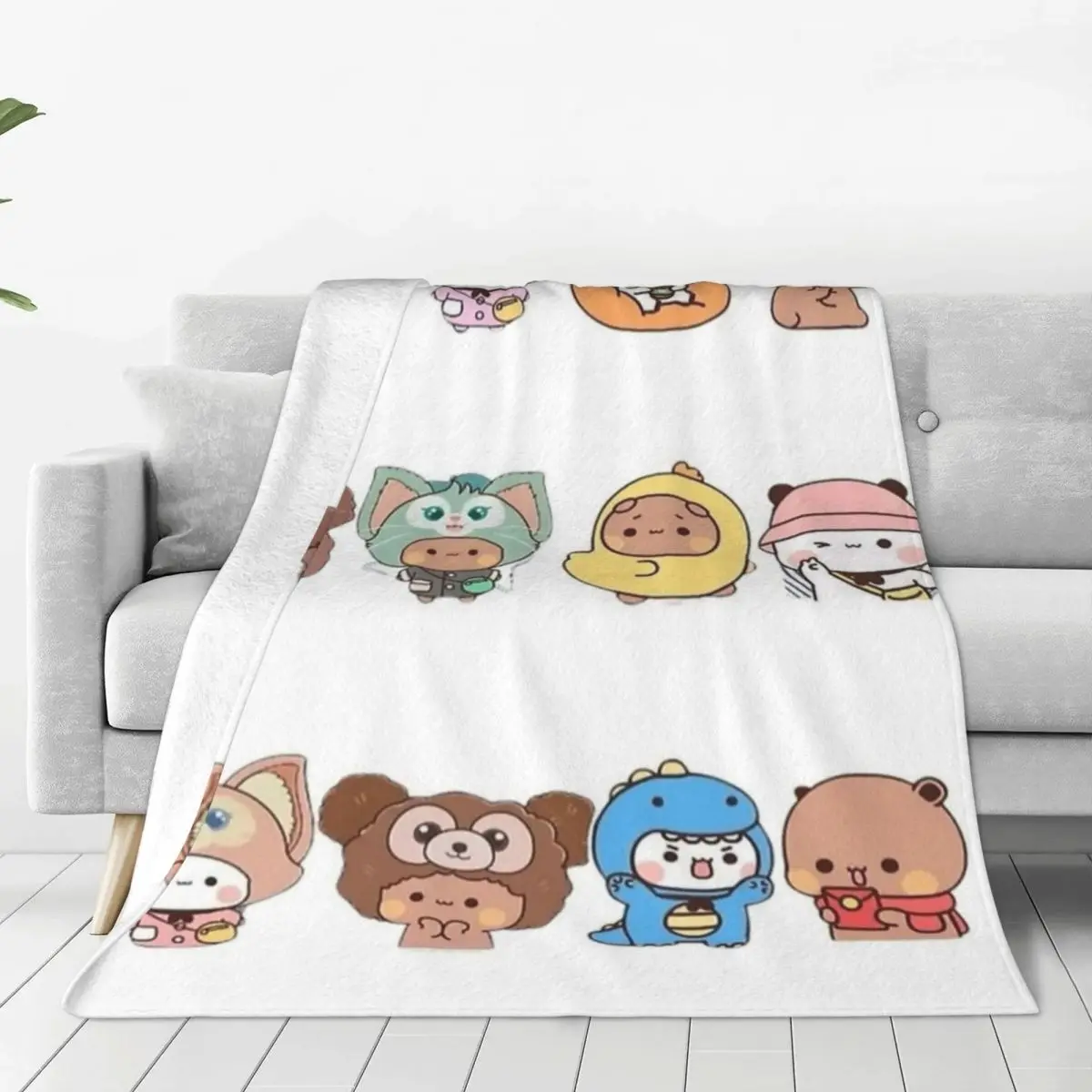 Funny Pack Dudu Bubu Flannel Blanket Super Warm Throw Blanket for Living Room Airplane Travel Fashion Bedspread Sofa Bed Cover