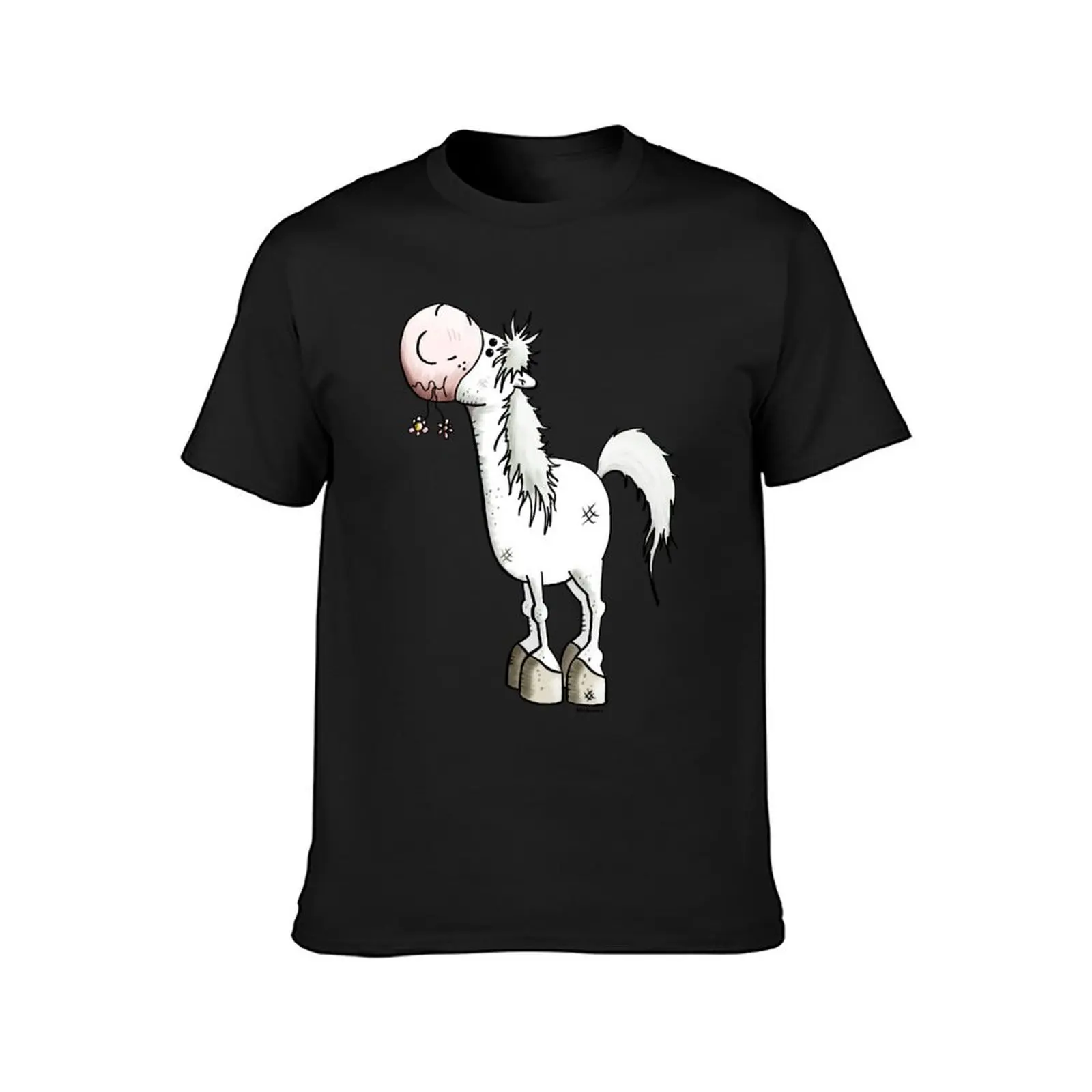 Dreamy Horse With Flowers T-Shirt sports fans kawaii clothes anime men graphic t shirts