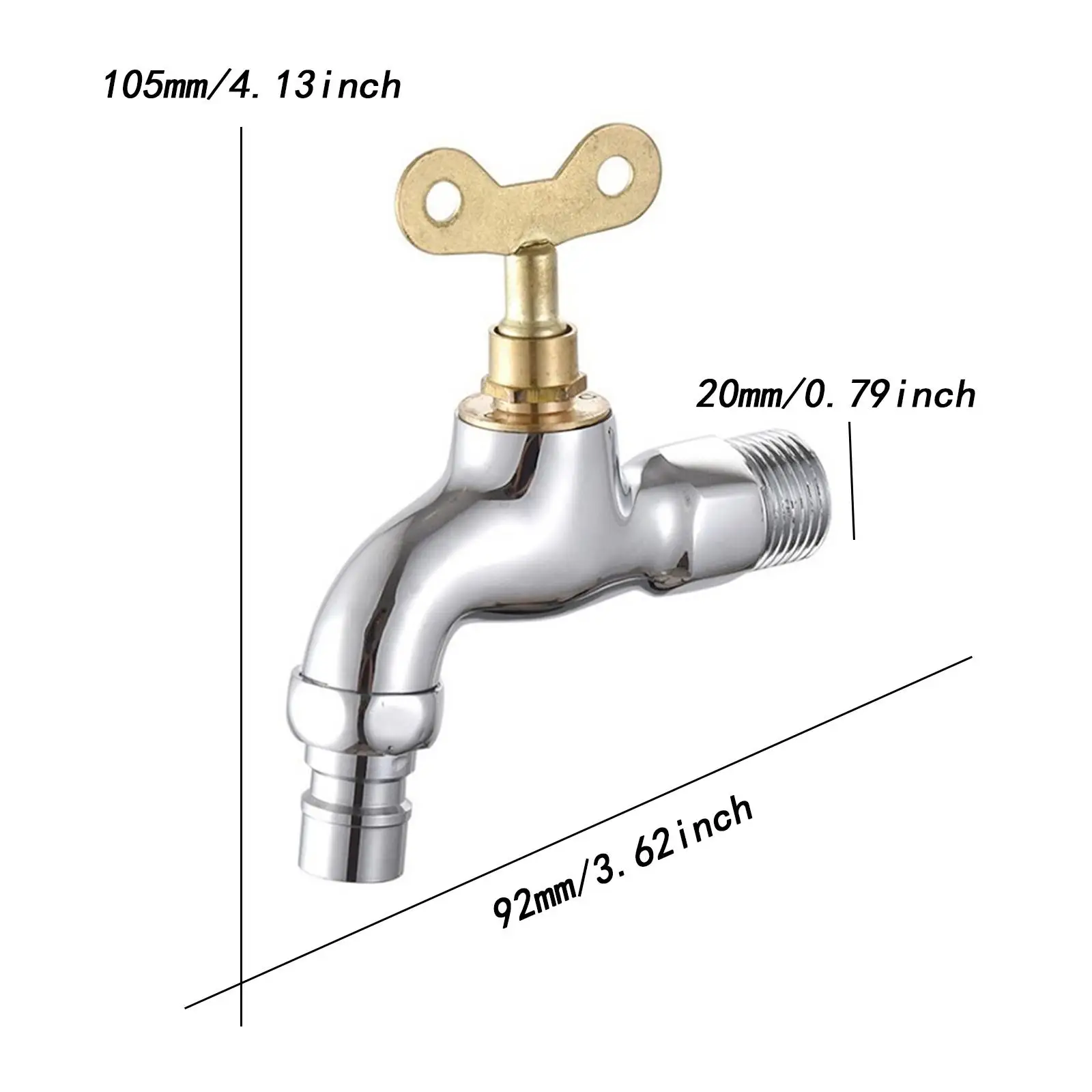Lockable Faucet with Key, , Replacement, Water Tap Garden Tap for Home, Garden, Outside, Workshop, Garage,