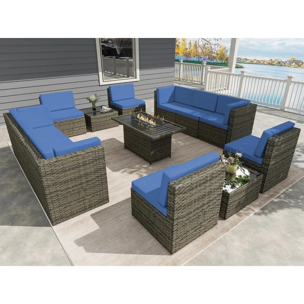 

Outdoor Patio Furniture Sets, Wicker Patio Sectional Sofa Lounge Couch Seating PE Rattan Conversation Set outdoor sofa