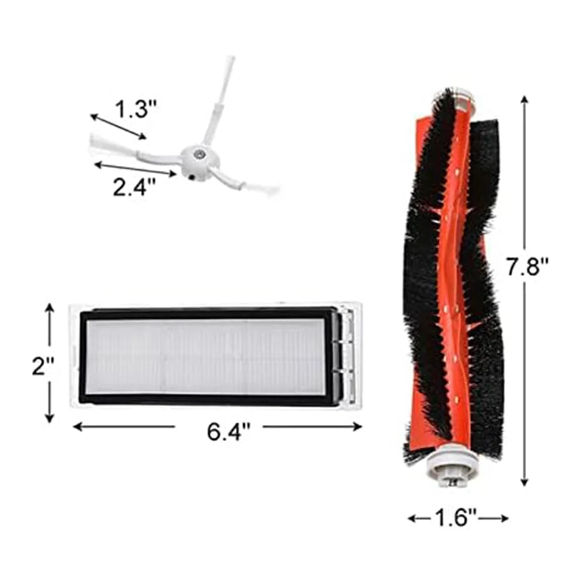 L68AHepa Filter for Xiaomi Mijia 1S S5 S50 Max Robot Vacuum Cleaner, Mop Roller Side Brush Accessories Spare Parts Kit