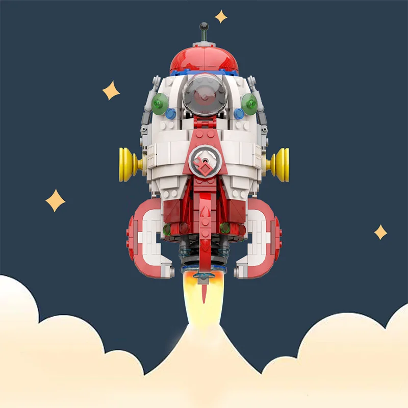 BuildMoc Game Pikmined S.S Shepherd Submarine Building Block  Anime Captain Olimar Space Rocket Chappiis Brick Toy for Kids Gift