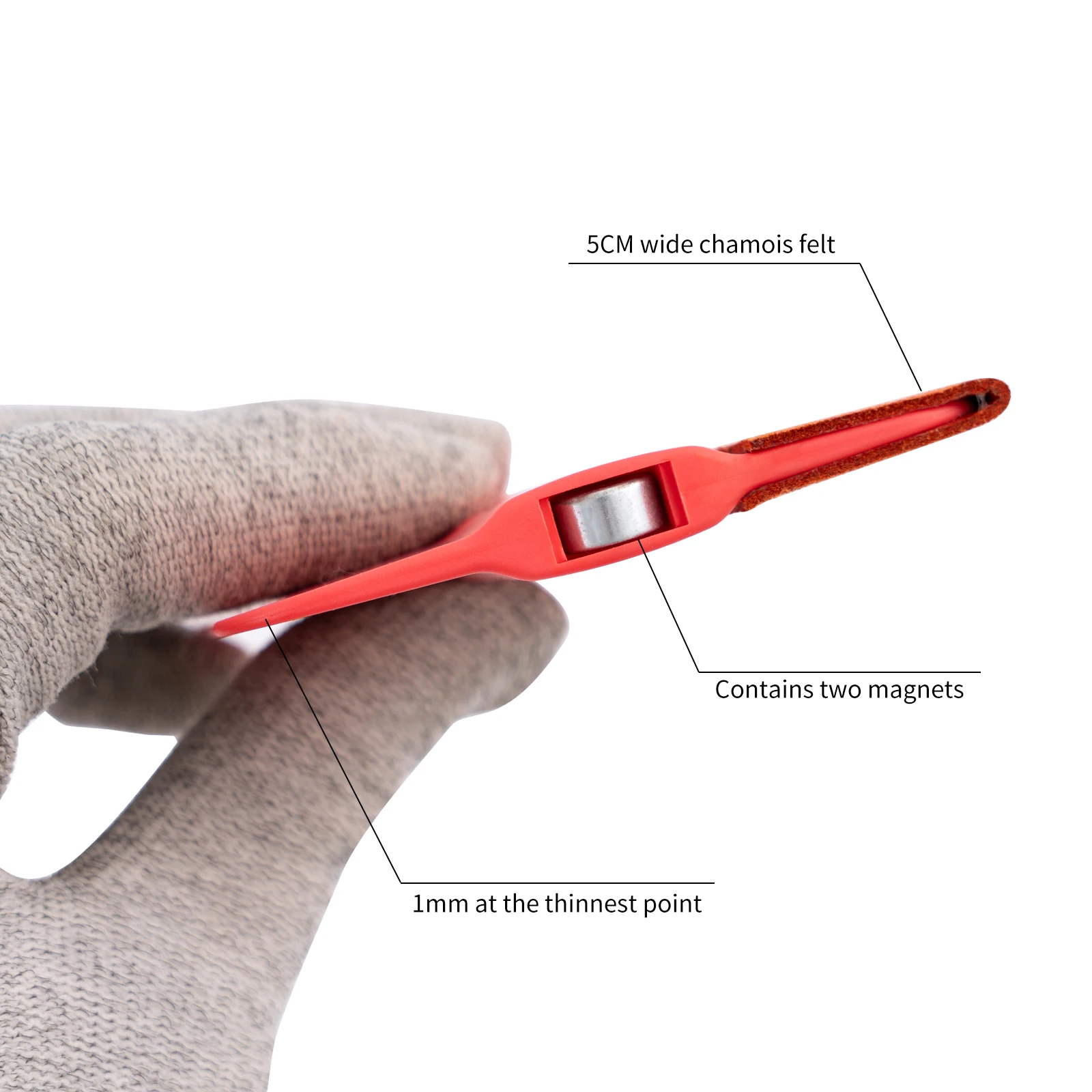 Magnetic Felt Edge Squeegee Car Vinyl Wrap Window Tint PPF Film Air Bubble Remover Auto Decal Sticker Install Application Tool