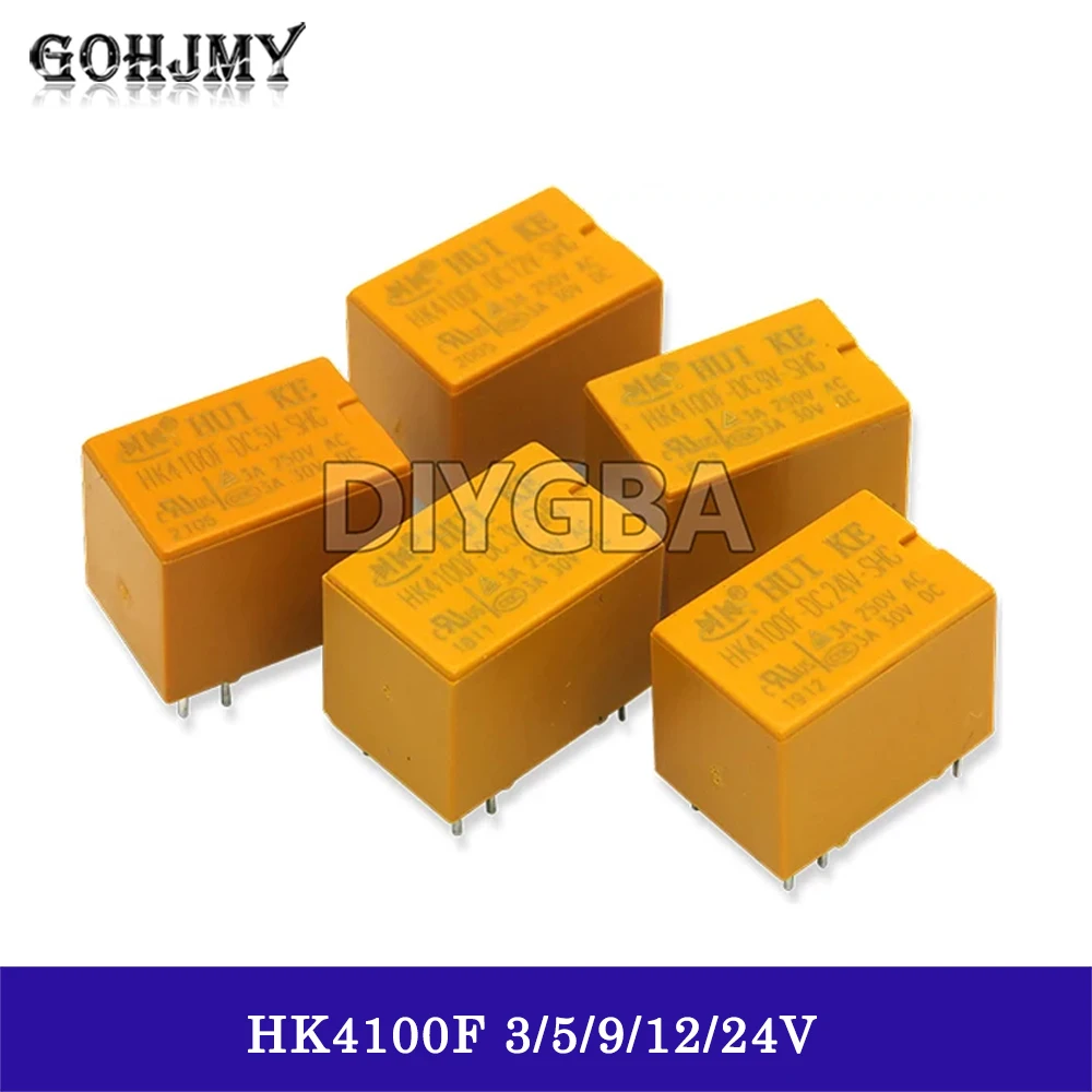 5PCS HK4100F Series Relay hk4100F-DC12V HK4100F 12V DIP6 3A 250V AC/ 3A 30V DC 3V 5V 9V 24V HK4100f-DC12V-SHG GOHJMY