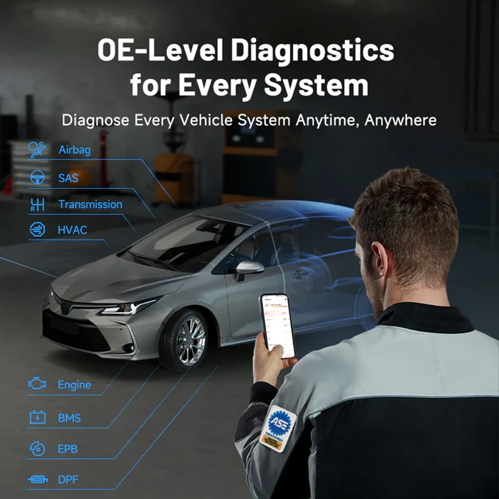 TOPDON Topscan Lite OE Level Diagnostics OBD2 Bluetooth Car Diagnostic Scanner Tool 8 Reset Full System Code Reader Active Test view 4
