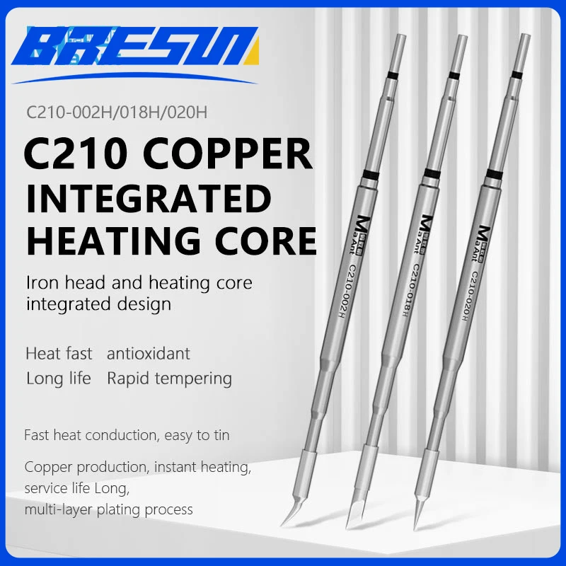 C210 Integrated Soldering Iron Tip 020H Heating Core Efficient Heat Conduction for JBC Sugon Aifen T210 T26 A9 Soldering station