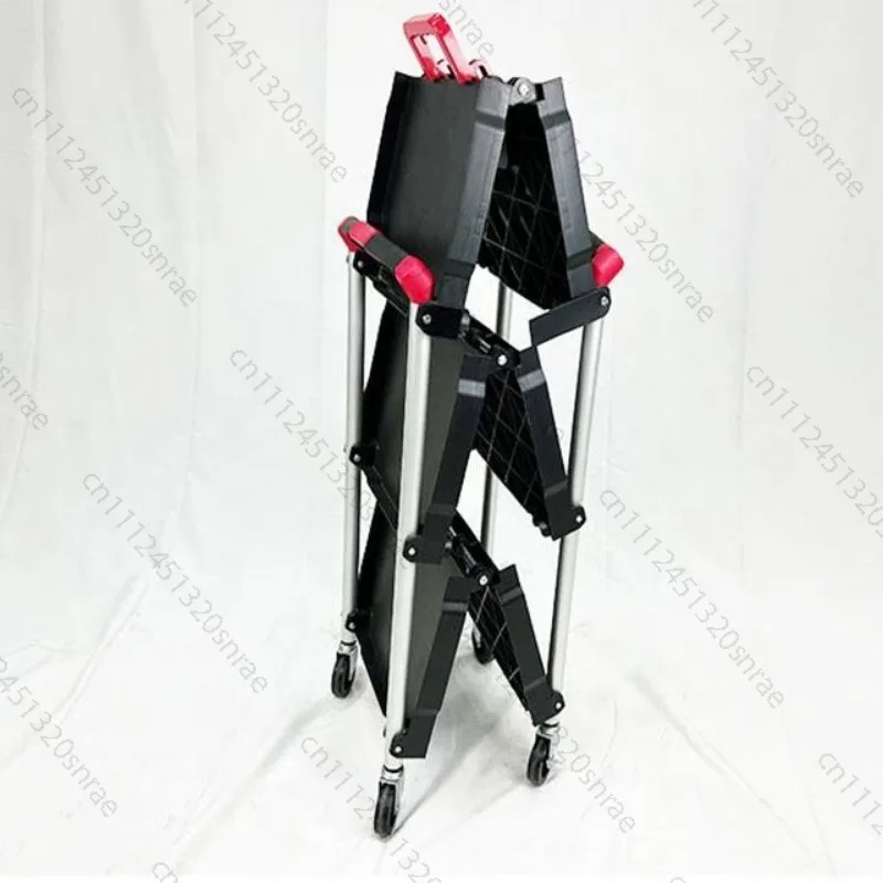 Foldable Tool Cart Three-layer Outdoor Live Broadcast Stall Trolley Camping Trolley Tool Cart Movable and Silent