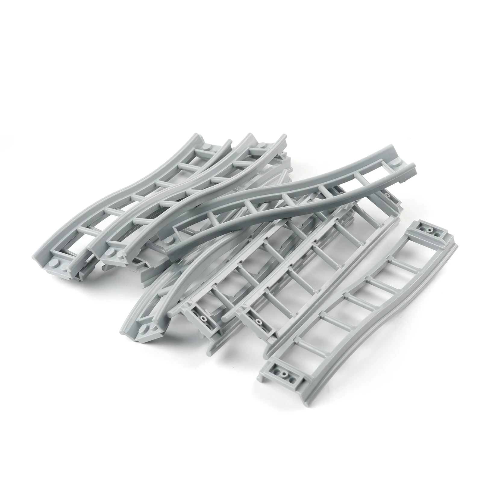Rails de piste de montagnes russes grises, 10 pièces, petites pièces techniques de Paticle, bloc de construction MOC Compatible avec legoeds 25061 26559 26560