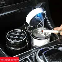 LED Light Car Cigarette Ashtray Cup with Lid Mini Car Trash Can Portable Universal Ashtray Belt Auto Accessories High Quality