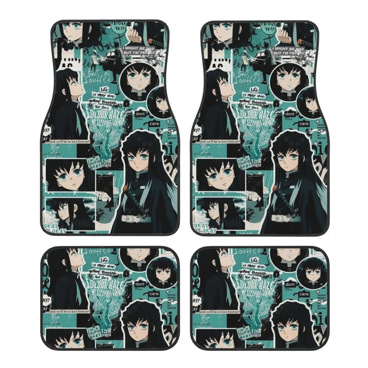 

Cute Anime Muichiro Tokito Car Floormat Heavy Duty Front Rear Rubber Floor Mats Carpet Floor Protection Fits Most Vehicles
