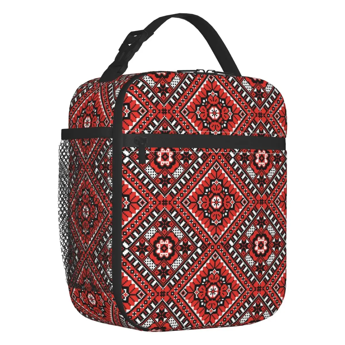 

Ukraine Ukrainian Embroidery Ornament Insulated Lunch Bags for Women Boho Portable Cooler Thermal Bento Box School