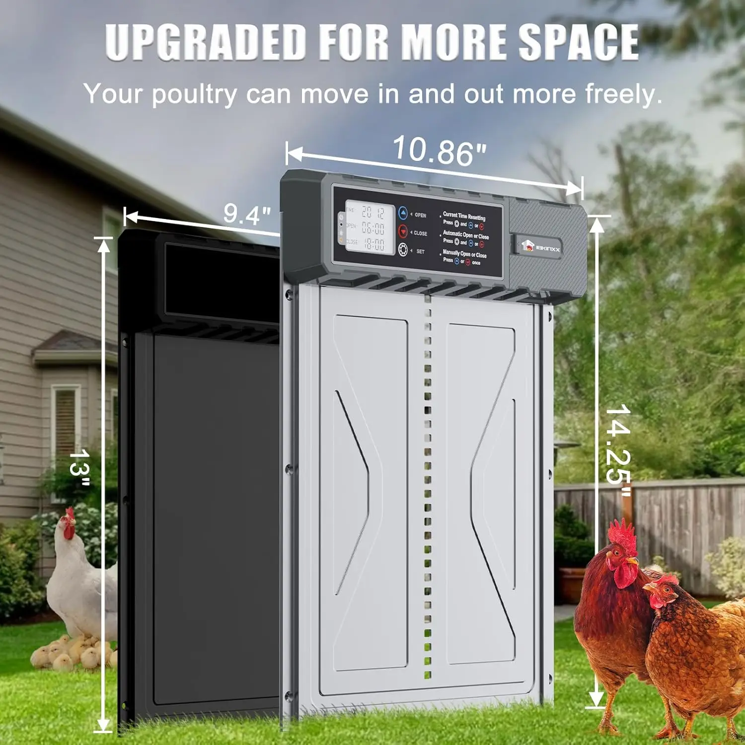 

Автоматическая дверь курятника на солнечной энергии с таймером, дистанционным управлением, автоматическая дверь дома из алюминиевого сплава с защитой от шага для курицы, новая