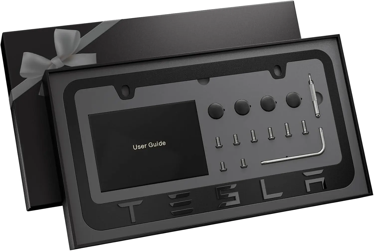 

Черная рамка для номерного знака автомобиля, прочная и простая в установке, универсальная.