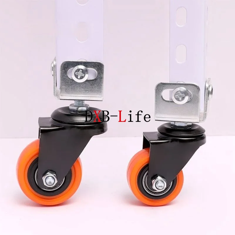 4 Pcs 1.5 /2Inch Orange Single-layer Angle Steel Wheel Installation Flower Rack Height Load-bearing Universal Silent Brake