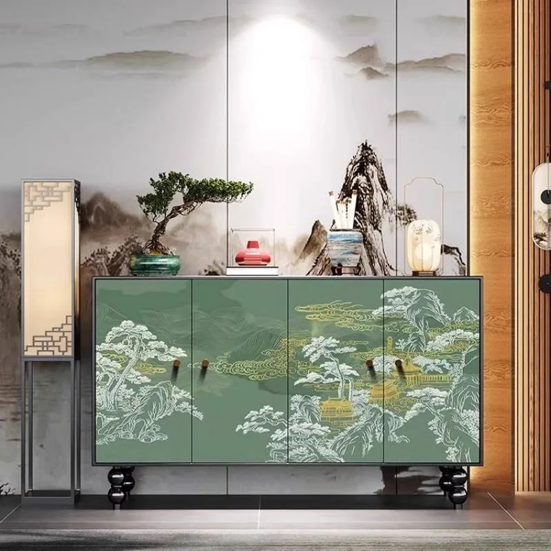 أدراج الرجعية خزائن غرفة المعيشة الصينية رفوف الخشب المطبخ خزائن غرفة المعيشة صالون المنزل أثاث فيترينا المنزل #4