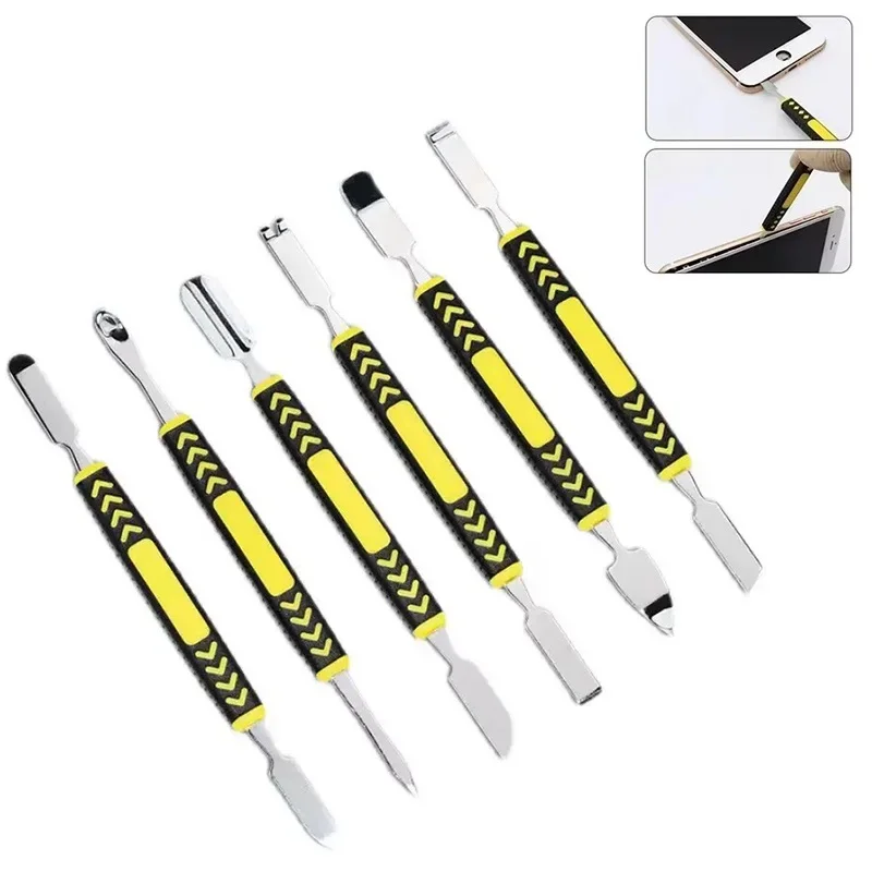 Double Head Metal Pry Scraper Spudger Kit 6Pcs Various Tips For Smartphone Laptop IC Glue Residue Scraping Repair Accessory