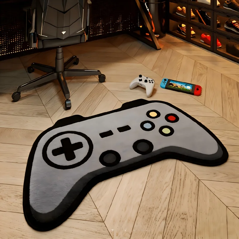 VIKAMA Creative Game Controller Alien Plush Esports Carpet Bedroom Bedside Floor Mat Entrance Japanese Foot Mat