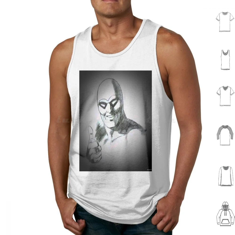 Fantoman Tank Tops Vest Sleeveless Vintage Comic Book Superhero Comics Black And White Phantom