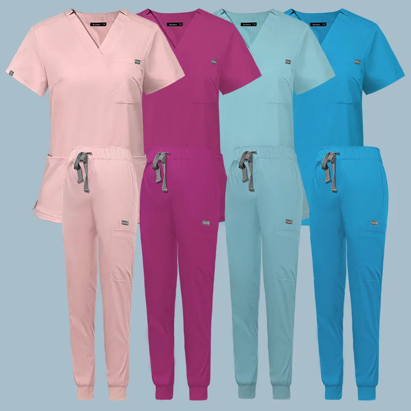 8 Farben Großhandel Krankenhaus arbeiten Peelings Krankens ch wester Zahn chirurgie Anzug Operations saal medizinische Uniform mit Charms für Mann Frau