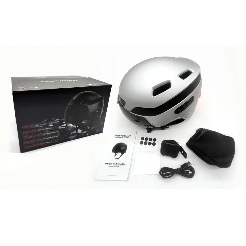 Casco inteligente inalámbrico con luz Led para bicicleta, casco deportivo con cámara HD de 1080p, grabación de vídeo, para bicicleta eléctrica, patín y ciclismo