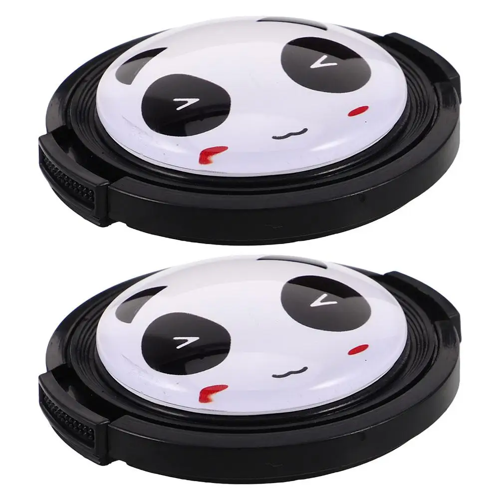 

2 pcs Lens Cap 52mm Panda Durable Shield Cover Camera Protector Dust Guard Scratch Covers Photography Camcorder Safety Hood