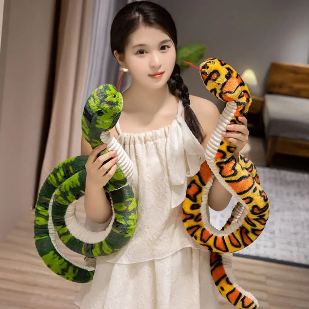 Cross-border wholesale simulation snake plush python toy prank props doll zodiac snake gift spotted python