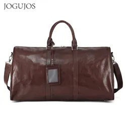 JOGUJOS bolso de viaje de cuero genuino para hombre, bolsa de equipaje de gran capacidad, bolso de fin de semana multifunción, nueva tendencia