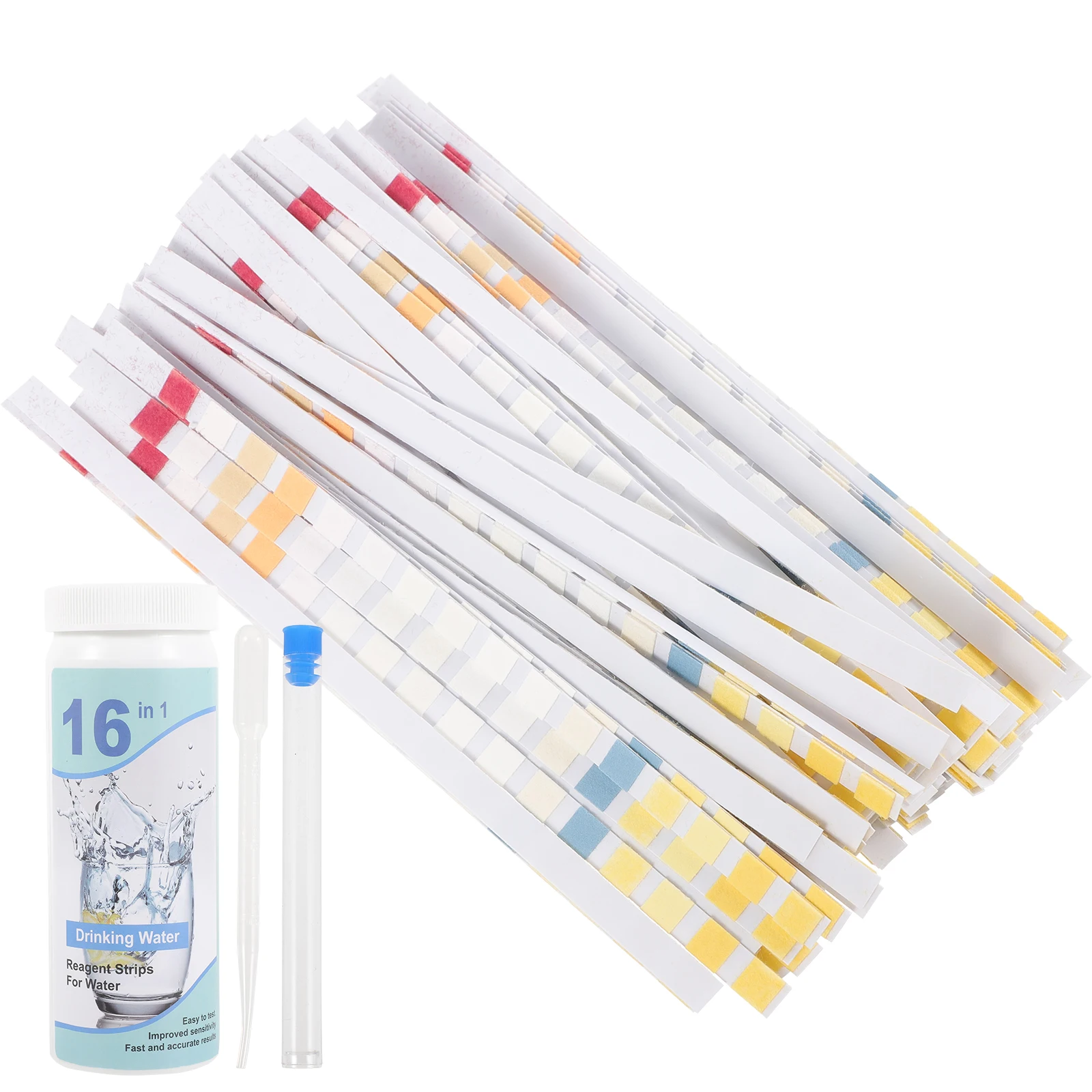 

100Pcs Drinking Water Quality Testing Strips Easy Dip Use Home Office Water Test Papers Dropper Test Tube Included