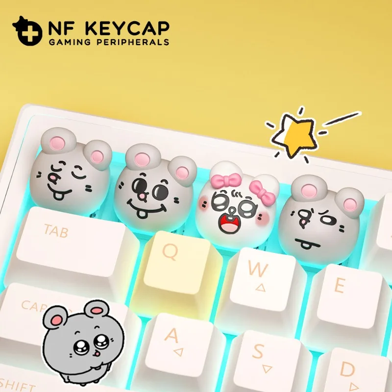 

Cute Cartoon Resin Keycaps Creative Handmade 3D Mechanical Keyboard Key Caps Personalize Custom Keycap Kawaii Decorative Gifts