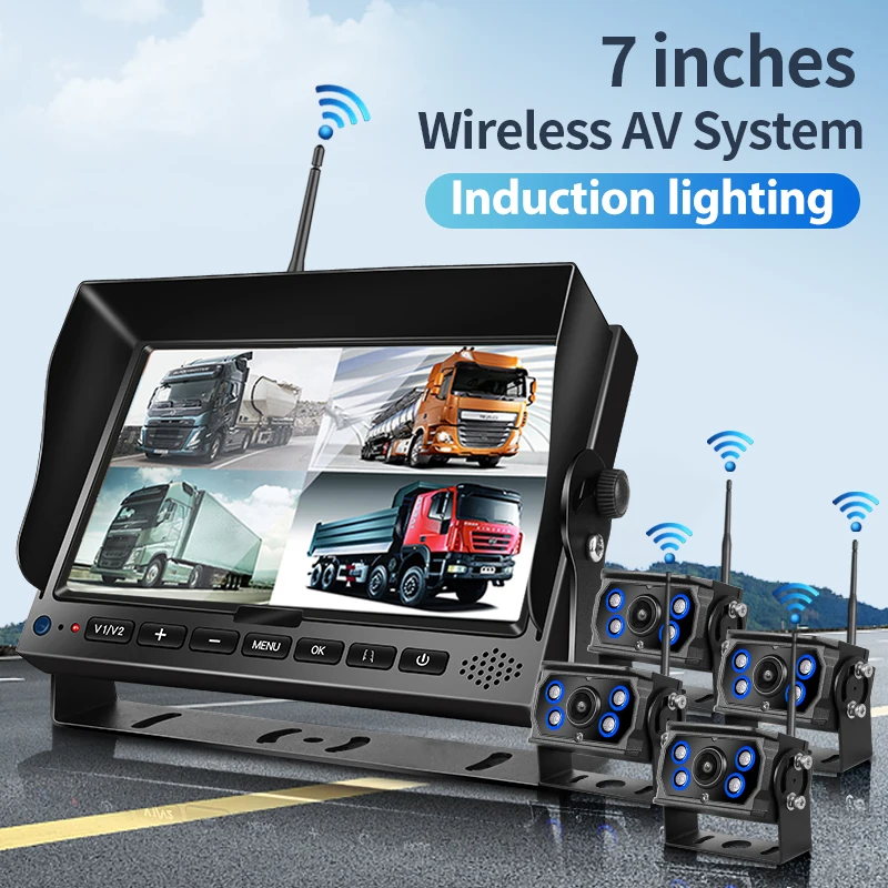 Cordless Waterproof Vehicle Monitoring System Night Vision RV Blind Area Assist System Easy Install Smart Security Camera System