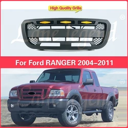 Raptor Type Grille Amber LED ABS Racing Grills Front Mask Bumper Mesh For Ford Ranger T5 2004 2005 2006 2007 2008 2009 2010 2011