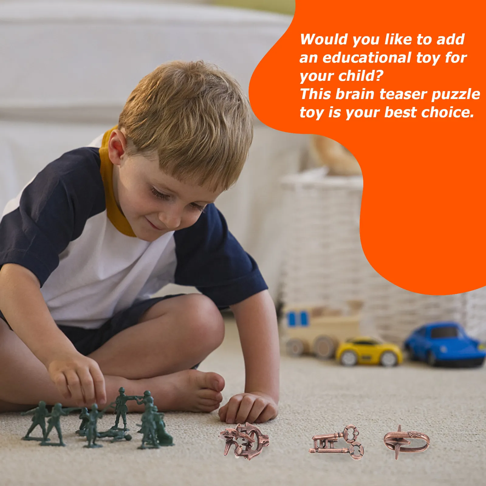 

4Pcs Metal Brain Teaser Puzzle Set Intelligent Game Educational Interlock Plaything Develop Iq Dexterity Logic Skills
