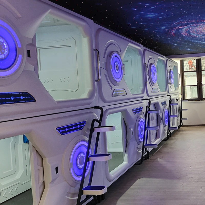 

Space Capsule Sleeping Bed Capsule Room Japanese Style B & B E-Sports Hotel Adult Upper and Lower Bunk Qinglv Single Plastic Bed