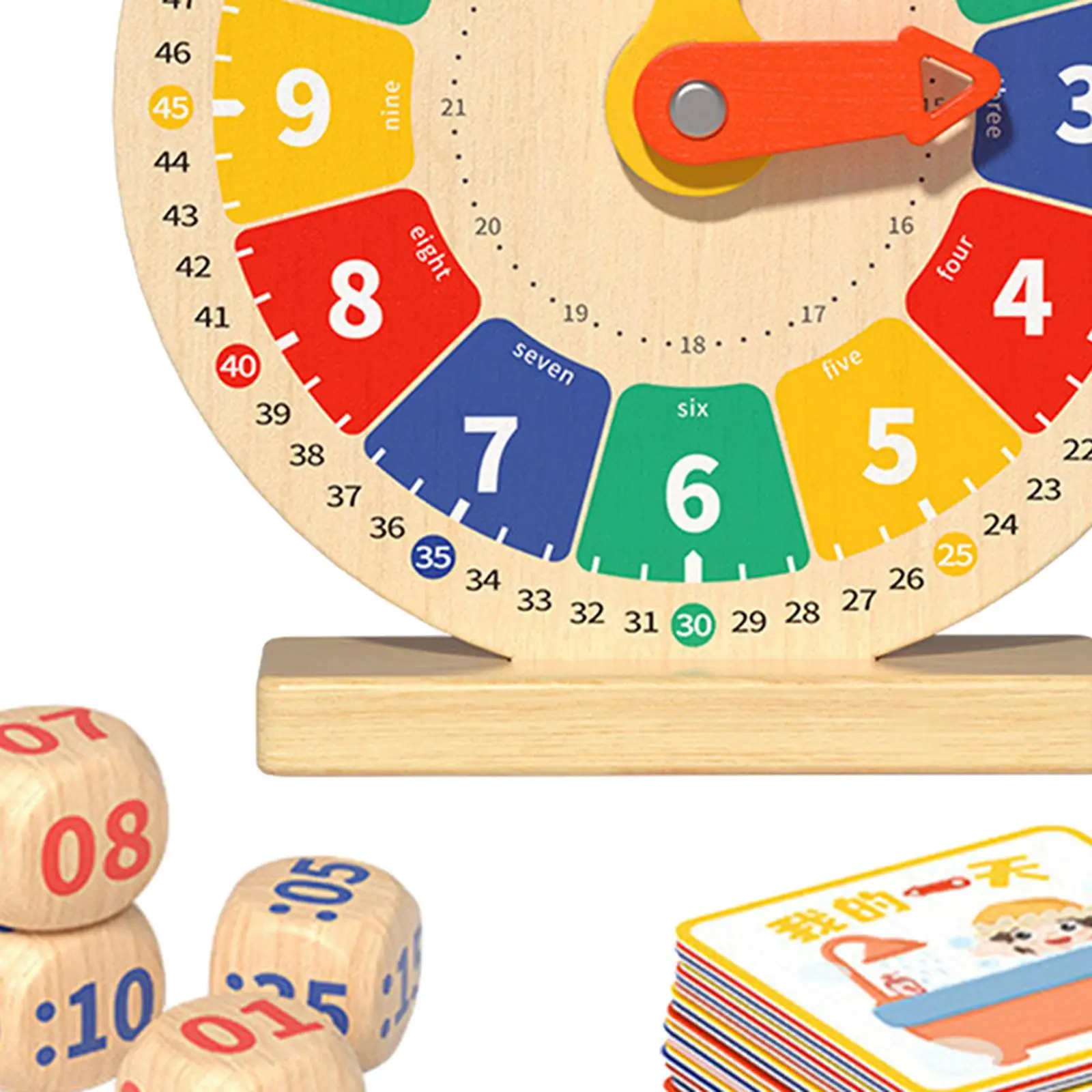 Giocattolo Montessori con carte orologi didattici per bambini per orologi da sala giochi pratica forniture Homeschool Kindergartner ragazzi e ragazze