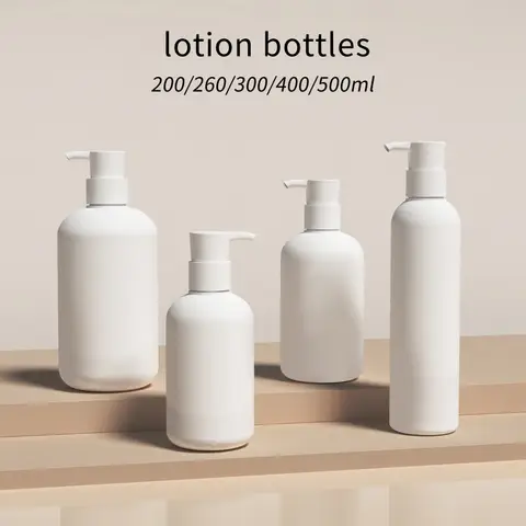 10/25pcs 200-500ml 빈 흰색 플라스틱 로션 병 바디 워시/샴푸/액체 비누 병 펌프 병 컨테이너 세면 용품