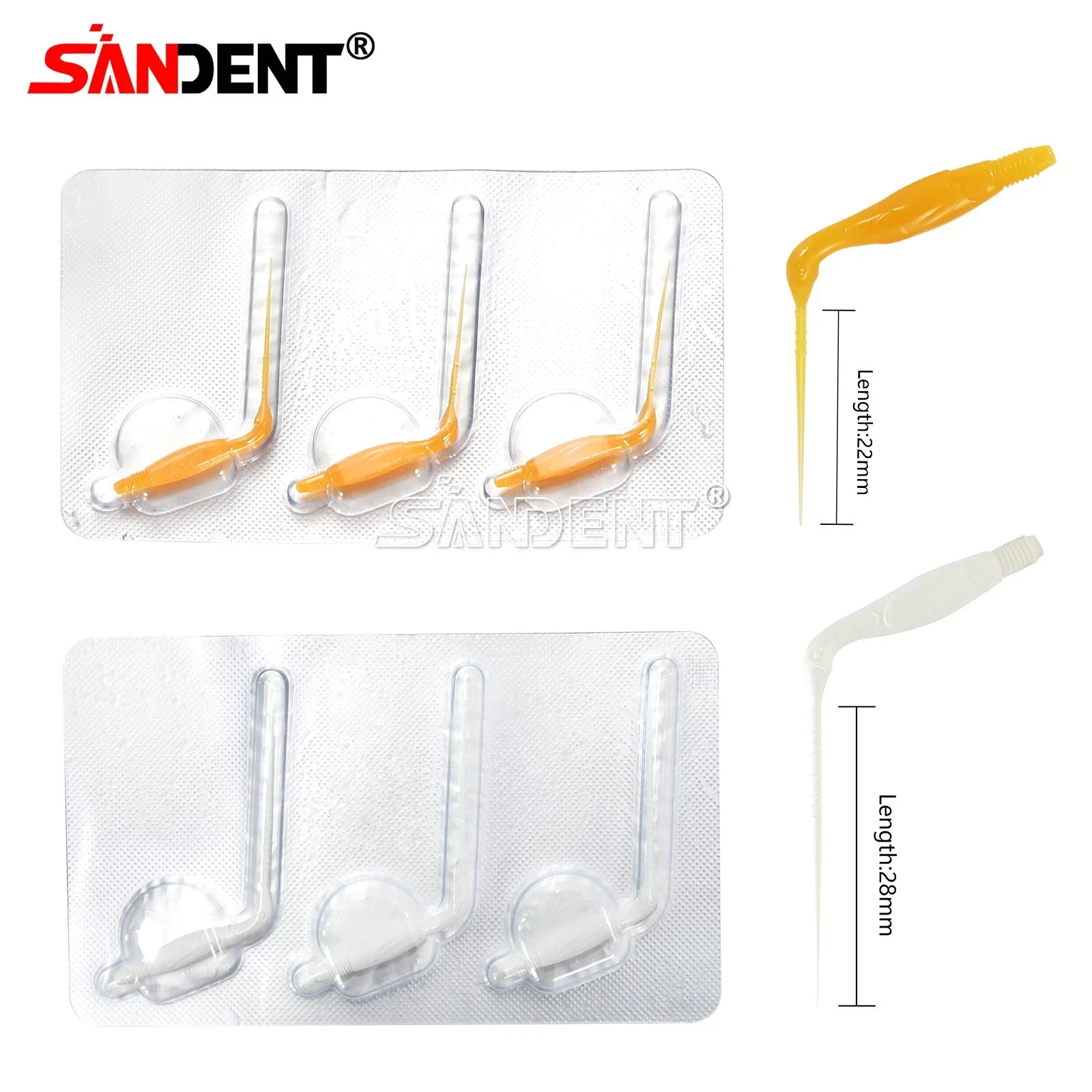 30PCS/10Packs Dental Endodontic Endo Irrigation Needle Tip Disposable Root Canal Syringe Tips 22/28mm