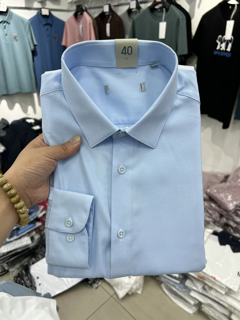 

Busin Casual Long Sve Slim Fit irt for Men Spring Autumn Pure Color Workwear Office irt Korean Sle Tailor Cut Label