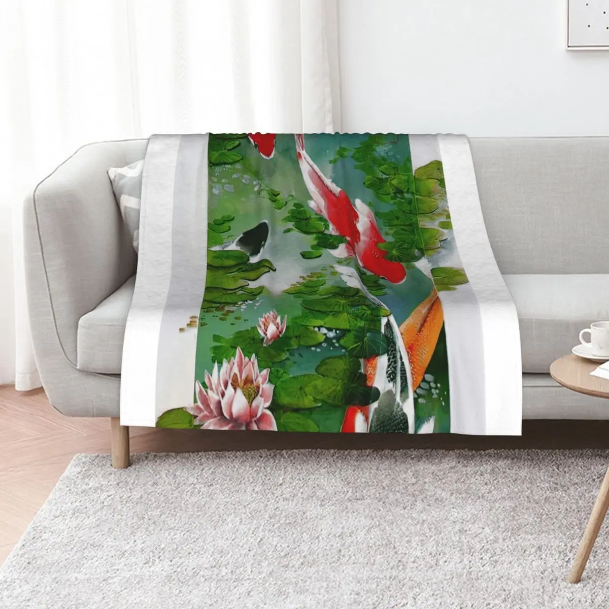 Koi Fish Pond Throw…