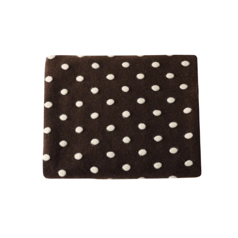 Brown polka dot offee-colored three-dimensional wool polyester fabric for autumn and winter coat, vest jacket clothing fabric
