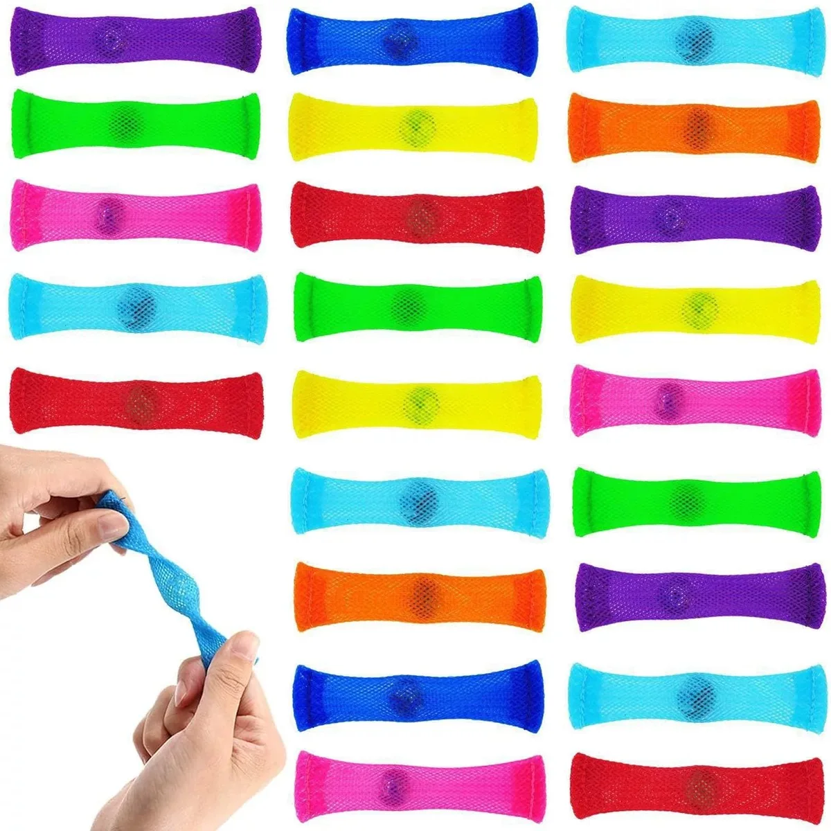 Sensory Toys Marbles Ball Autism ADHD Anxiety Therapy Toys EDC Stress Relief Hand Fidget Toys Braided Mesh Easy Bend With Marble