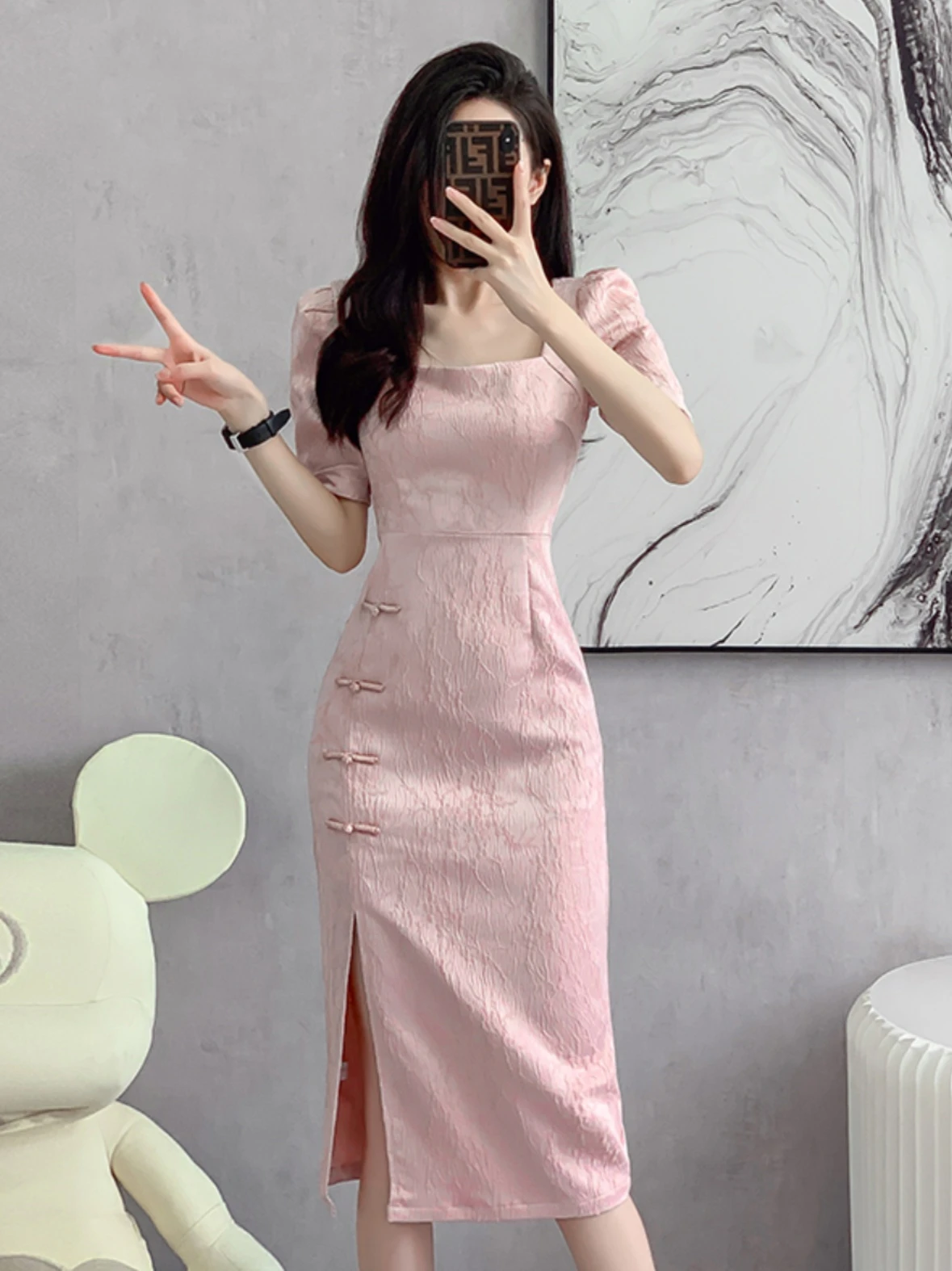 

Летняя новинка Timo Hong Kong: винтажное платье для молодых девушек с высокой талией, из высококачественного полиэстера