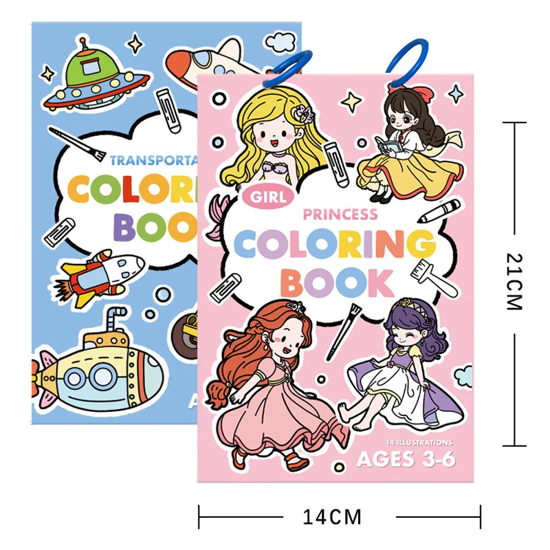 كتاب تلوين الأميرة اللطيفة الكرتونية، كتاب رسم إبداعي للأطفال للنقل #4