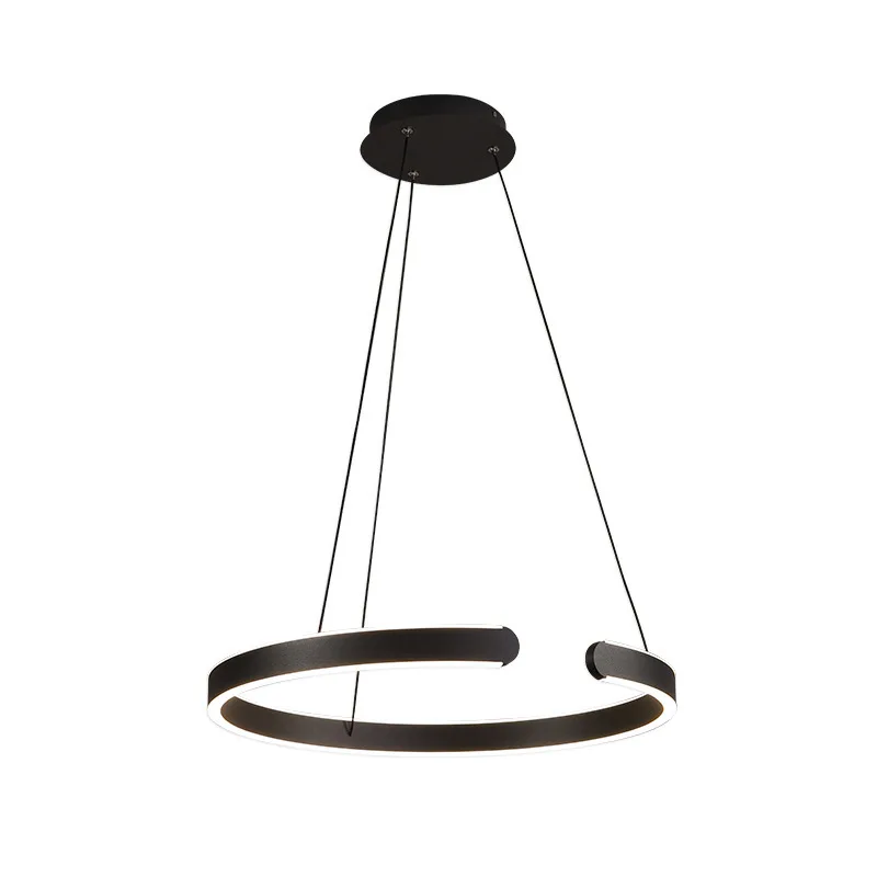 

C-shaped chandelier led creative aluminum round restaurant light, simple art dining table dining room bar club hanging line